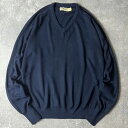 80s USA製 LLBean Vネック 無地 アクリル ニット セーター XL / 80年代 アメリカ製 ビンテージ エルエルビーン ネイビー 【中古】 古着...