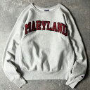 00s Champion カレッジ パッチ 刺繍 リバースウィーブ スウェット トレーナー L / 00年代 オールド チャンピオン 霜降り グレー 【中古】 ...