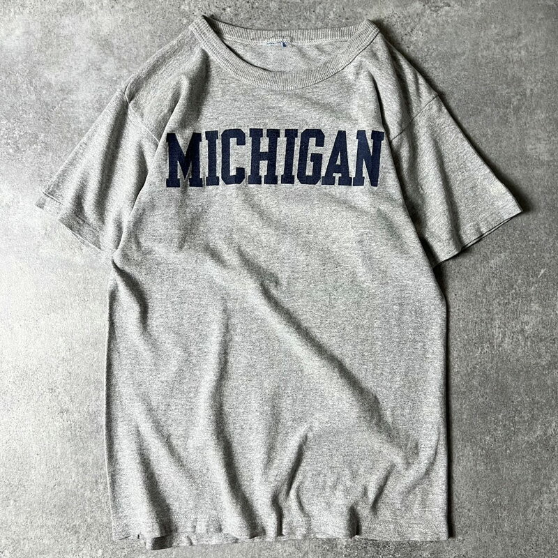 Rakuten - 90s Champion カレッジ プリント 半袖 Tシャツ / 90年代 チャンピオン オールド 霜降り グレー シングル ステッチ 【中古】 古着 アメリカ古着 USED ユーズド 中古 VINTAGE US古着 アメカジ