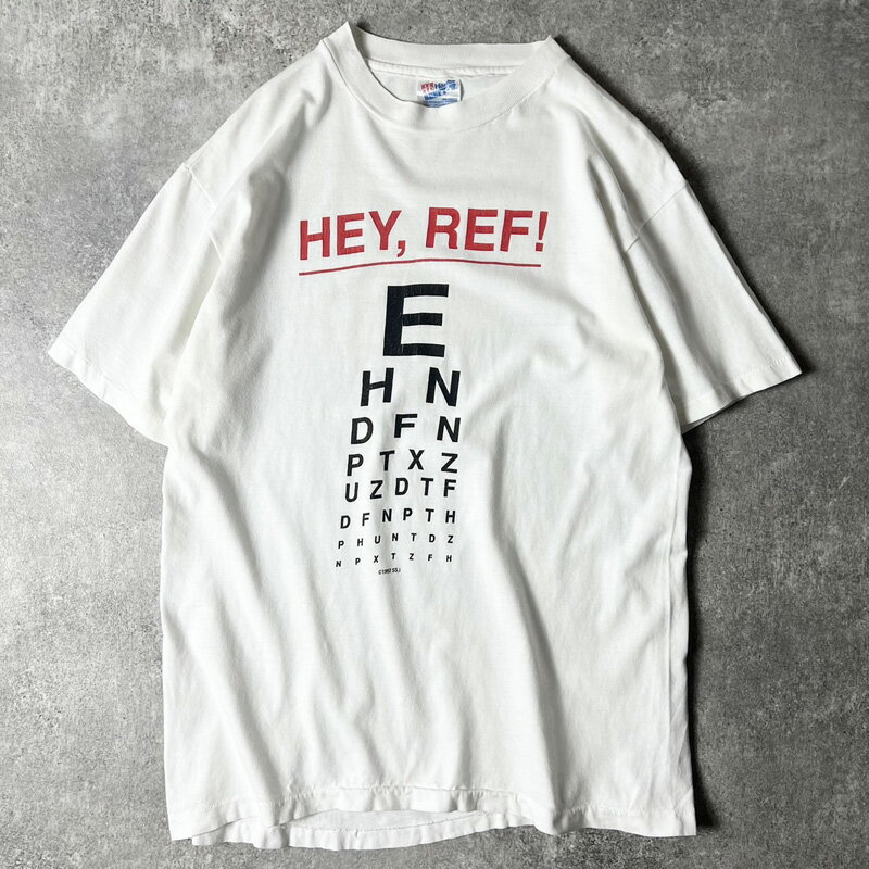Rakuten - 90s USA製 視力検査 ジョーク プリント 半袖 Tシャツ M / 90年代 アメリカ製 オールド シングル ステッチ 白 【中古】 古着 アメリカ古着 USED ユーズド 中古 VINTAGE US古着 アメカジ