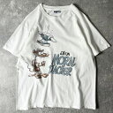 80s USA製 ネズミ アニマル キャラクター プリント 半袖 Tシャツ L / 80年代 ビンテージ キャラ シングル ステッチ ホワイト 【中古】 古着 アメリカ古着 USED ユーズド 中古 VINTAGE US古着 アメカジ
