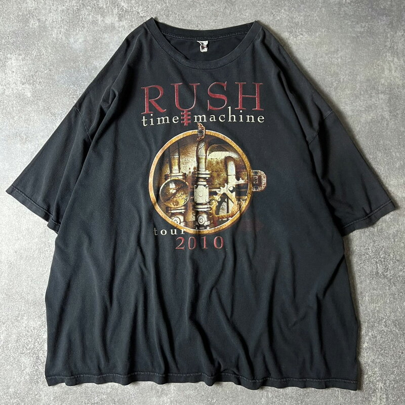 Rakuten - 2010 RUSH オフィシャル Time Machine ツアー 両面 プリント 半袖 Tシャツ / オールド ラッシュ バンド バンT ブラック ビッグサイズ 【中古】 古着 アメリカ古着 USED ユーズド 中古 VINTAGE US古着 アメカジ