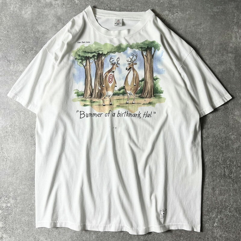 Rakuten - 90s USA製 THE FAR SIDE ジョーク キャラクター プリント 半袖 Tシャツ XXL / 90年代 アメリカ製 オールド シングル ステッチ 白 【中古】 古着 アメリカ古着 USED ユーズド 中古 VINTAGE US古着 アメカジ
