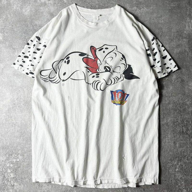 雰囲気系 90s USA製 101匹わんちゃん プリント 半袖 Tシャツ / 90年代 アメリカ製 オールド キャラクター 【中古】 古着 アメリカ古着 USE...
