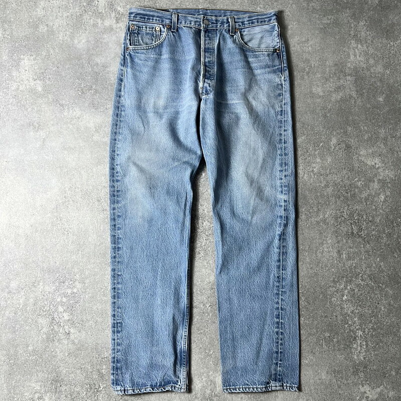 90s USA製 Levis 501 ストレート デニム パンツ 36 32 / 90年代 アメリカ製 オールド リーバイス ジーンズ ジーパン 脇割り 【中古】 古着 アメリカ古着 USED ユーズド 中古 VINTAGE US古着 アメカジ