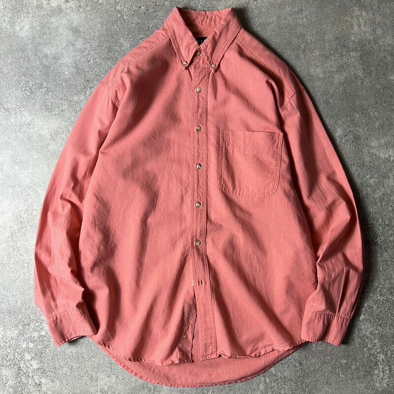 Rakuten - 90s GAP リネン コットン 長袖 ボタンダウン シャツ M / 90年代 オールド ギャップ 無地 ピンク 【中古】 古着 アメリカ古着 USED ユーズド 中古 VINTAGE US古着 アメカジ