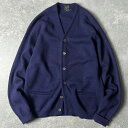 60s Ren dale 無地 ウール アクリル ニット カーディガン M / 60年代 ビンテージ セーター ネイビー 紺 【中古】 古着 アメリカ古着 US...