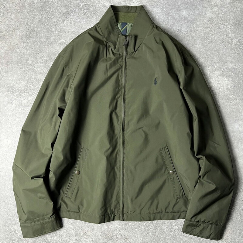 POLO RALPH LAUREN 中綿入り ナイロン ジャケット L / ポロ ラルフローレン ジャンパー ハイネック オリーブ グリーン 【中古】 古着 アメリカ古着 USED ユーズド 中古 VINTAGE US古着 アメカジ
