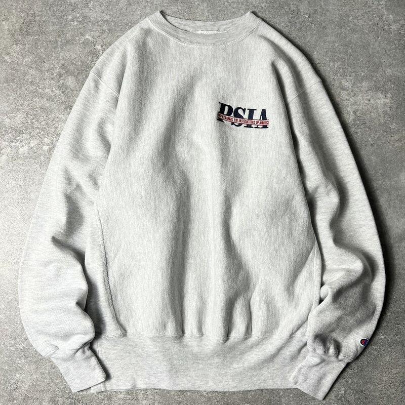 Rakuten - 90s Champion 企業 ロゴ 刺繍 リバースウィーブ スウェット トレーナー / 90年代 オールド チャンピオン 霜降り グレー 【中古】 古着 アメリカ古着 USED ユーズド 中古 VINTAGE US古着 アメカジ