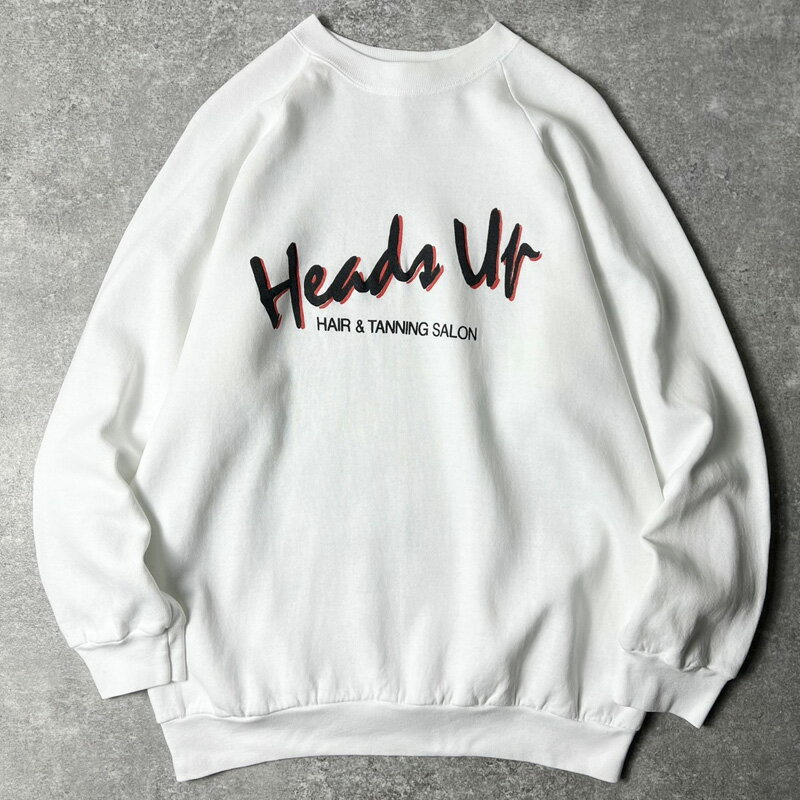 80s USA製 企業 ロゴ プリント スウェット トレーナー XL / 80年代 アメリカ製 ビンテージ 裏起毛 ホワイト 白 【中古】 古着 アメリカ..