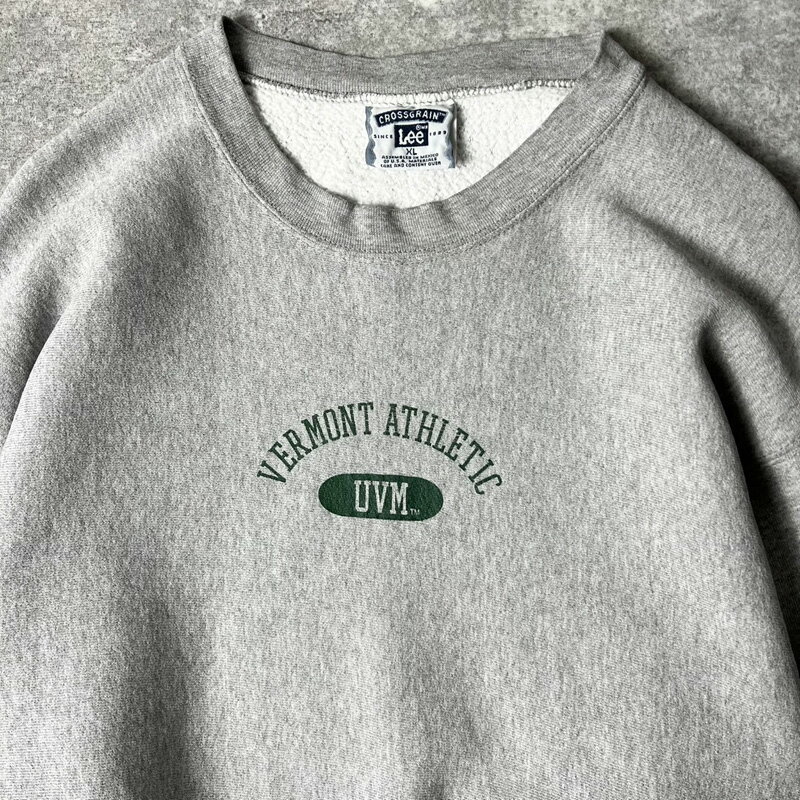 90s Lee 2段 カレッジ プリント RWタイプ スウェット トレーナー XL / 90年代 オールド 霜降り グレー リバース リー スエット 【中古】 古着 アメリカ古着 USED ユーズド 中古 VINTAGE US古着 アメカジ