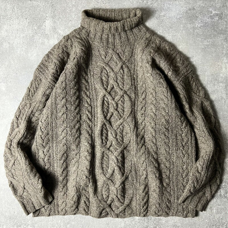 手編み 90s Timberland タートルネック ウール フィッシャーマン ハンドニット セーター XL / 90年代 オールド ティンバーランド 【中古】 古着 アメリカ古着 USED ユーズド 中古 VINTAGE US古着 アメカジ