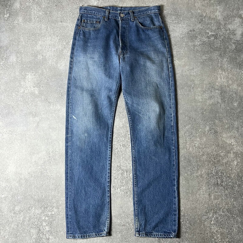 90s USA製 Levis 501 デニム パンツ 33 34 / 90年代 アメリカ製 オールド リーバイス ジーンズ ジーパン ストレート 脇割り 【中古】 古着 アメリカ古着 USED ユーズド 中古 VINTAGE US古着 アメカジ