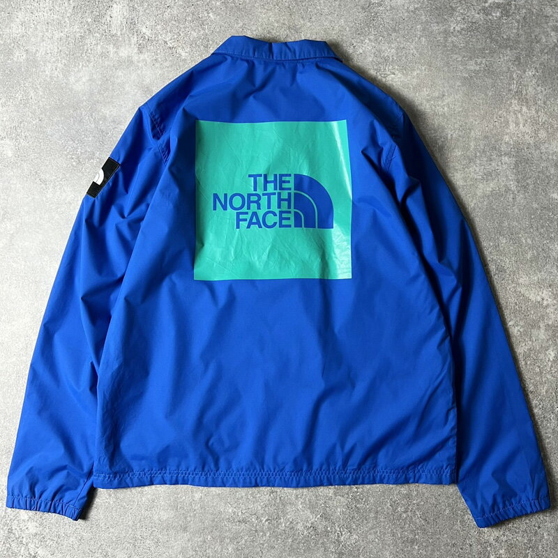 THE NORTH FACE ビッグ ロゴ プリント ナイロン コーチ ジャケット L / ノースフェイス ブルー ジャンパー 【中古】 古着 アメリカ古着 USED ユーズド 中古 VINTAGE US古着 アメカジ