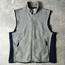 90s GAP フルジップ ナイロン 切替 フリース ベスト L / 90年代 オールド ギャップ ハイネック グレー ネイビー 【中古】 古着 アメリカ古着 ...