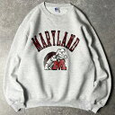 90s USA製 RUSSELL 2段 カレッジ プリント スウェット トレーナー L / 90年代 アメリカ製 オールド ラッセル 霜降り グレー 【中古】 ...