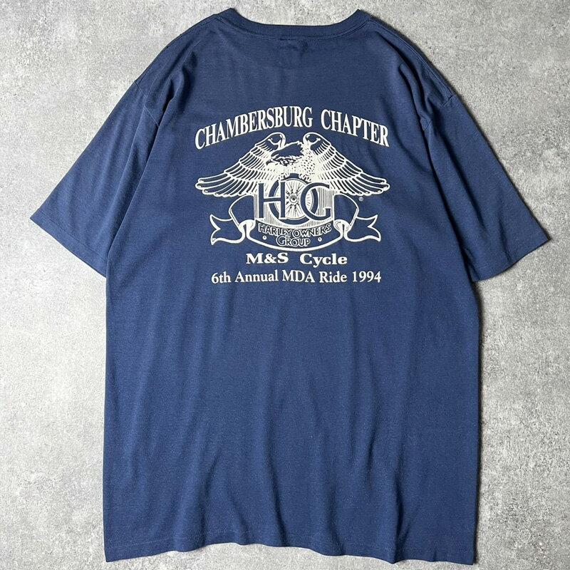 Rakuten - 90s 1994 HARLEY DAVIDSON 両面 イーグル ロゴ プリント 半袖 Tシャツ / 90年代 オールド ハーレー ダビッドソン HOG シングル 【中古】 古着 アメリカ古着 USED ユーズド 中古 VINTAGE US古着 アメカジ