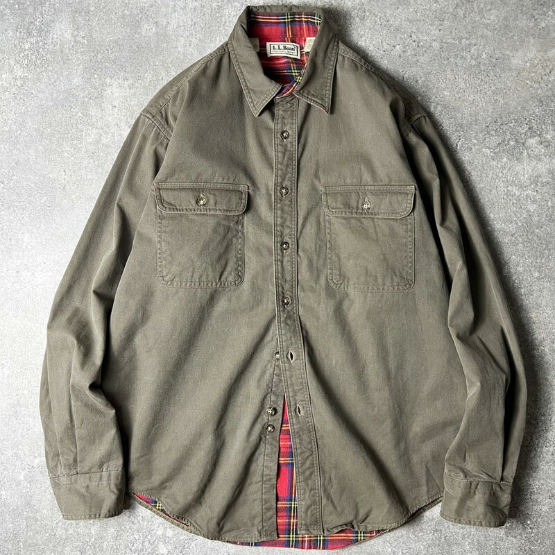Rakuten - 80s USA製 LLBean フランネル ライナー 長袖 コットン ダック シャツ M / 80年代 アメリカ製 ビンテージ エルエルビーン LLビーン 【中古】 古着 アメリカ古着 USED ユーズド 中古 VINTAGE US古着 アメカジ