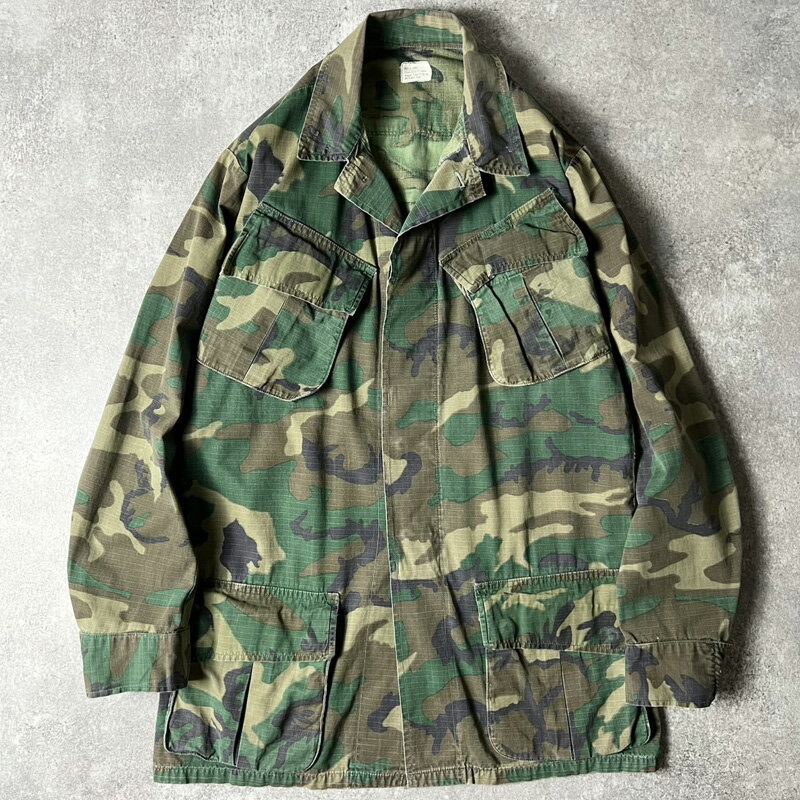 Rakuten - 60s US ARMY 米軍実物 4th ERDL グリーンリーフ カモ ジャングルファティーグ ジャケット S-L / 60年代 ビンテージ ミリタリー USMC ステンシル 【中古】 古着 アメリカ古着 USED ユーズド 中古 VINTAGE US古着 アメカジ