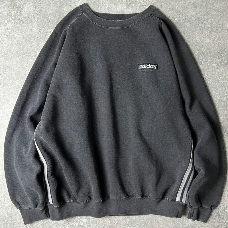90s USA製 adidas ロゴ 刺繍 3ストライプ スウェット トレーナー XL / 90年代 オールド アメリカ製 ア..