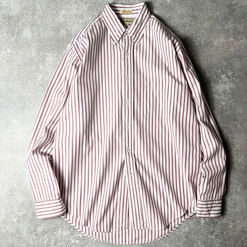Rakuten - 80s LLBean ストライプ 長袖 コットン ボタンダウン シャツ 16 / 80年代 ビンテージ エルエルビーン LLビーン マルチカラー 【中古】 古着 アメリカ古着 USED ユーズド 中古 VINTAGE US古着 アメカジ