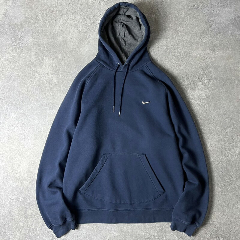 Rakuten - 00s NIKE スモール スウォッシュ ロゴ刺繍 スウェット フード パーカー XL / 00年代 ナイキ スウッシュ 紺 トレーナー ネイビー 【中古】 古着 アメリカ古着 USED ユーズド 中古 VINTAGE US古着 アメカジ