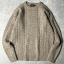 Pendleton シェットランド ウール フィッシャーマン ニット セーター M / ペンドルトン 無地 ブラウン アラン 【中古】 古着 アメリカ古着 US...