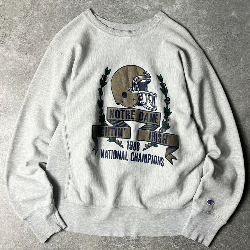 Rakuten - 80s USA製 Champion カレッジ フットボール プリント リバースウィーブ スウェット トレーナー L / 80年代 アメリカ製 トリコ チャンピオン 【中古】 古着 アメリカ古着 USED ユーズド 中古 VINTAGE US古着 アメカジ