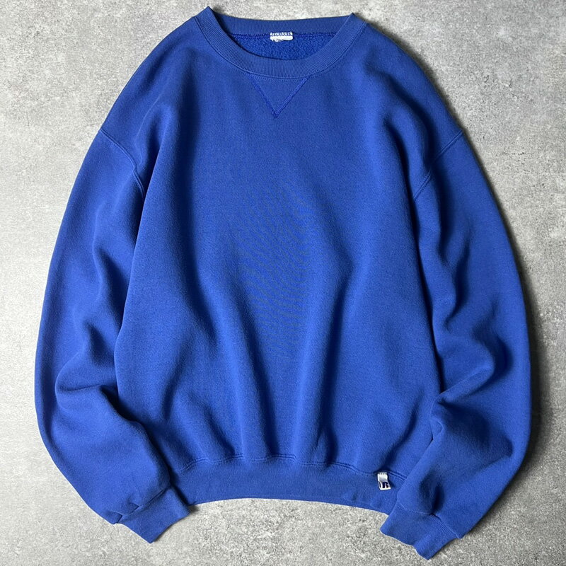 Rakuten - 00s RUSSELL 無地 前V スウェット トレーナー / 00年代 オールド ラッセル 裏起毛 ブルー 青 スエット 【中古】 古着 アメリカ古着 USED ユーズド 中古 VINTAGE US古着 アメカジ