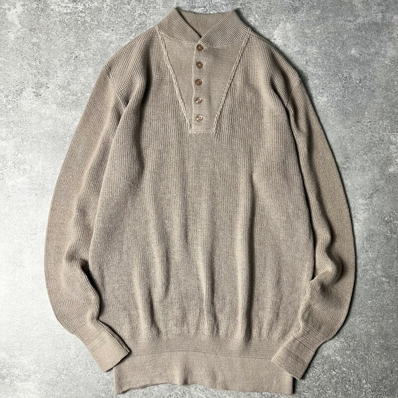 Rakuten - 90s USA製 LLBean ヘンリーネック アーミー タイプ コットン ニット セーター XL / 90年代 アメリカ製 オールド エルエルビーン 【中古】 古着 アメリカ古着 USED ユーズド 中古 VINTAGE US古着 アメカジ