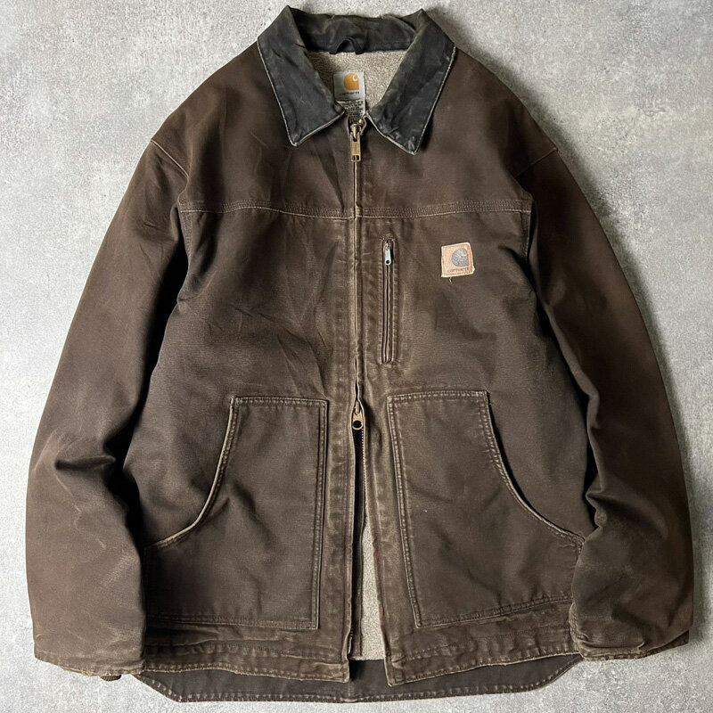 Carhartt ボア ライナー フルジップ ダック リッジ コート XL / カーハート ダーク ブラウン ジャケット ジャンパー パイル
