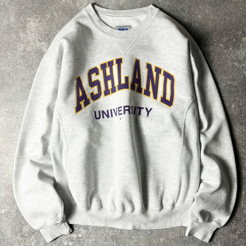 Rakuten - 90s USA製 RUSSELL 2段 カレッジ プリント RWタイプ スウェット トレーナー M / 90年代 アメリカ製 オールド ラッセル リバース 【中古】 古着 アメリカ古着 USED ユーズド 中古 VINTAGE US古着 アメカジ