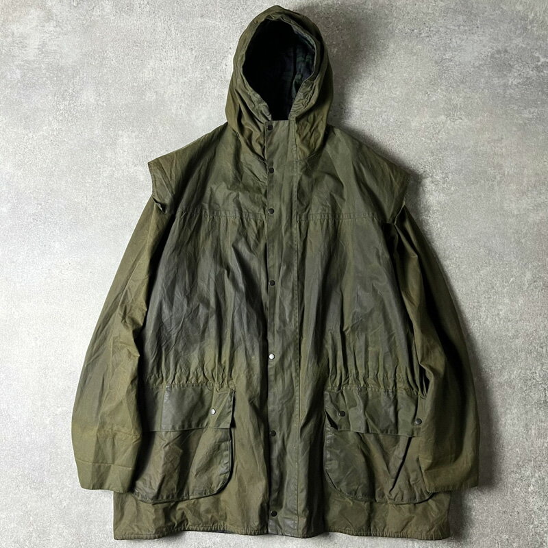 90s 英国製 Barbour DURHAM オイルド パーカー ジャケット 48 / 90年代 オールド バブアー ダーハム コート 3ワラント イングランド製 【中古】 古着 アメリカ古着 USED ユーズド 中古 VINTAGE US古着 アメカジ