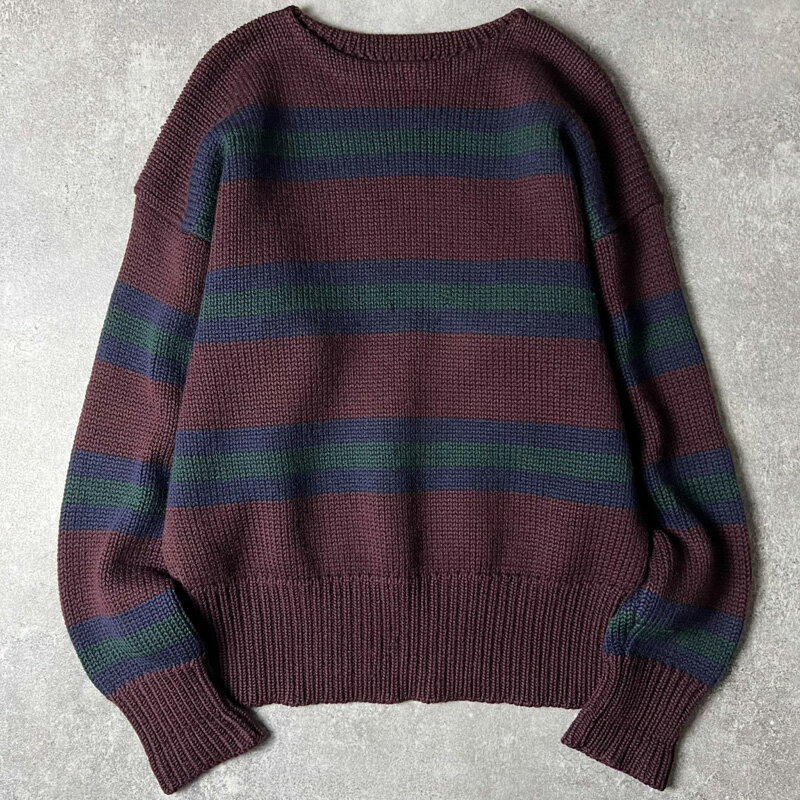 Rakuten - 90s POLO RALPH LAUREN マルチカラー ボーダー ボートネック ウール ニット セーター L / 90年代 オールド ポロ ラルフローレン ノーポニー 【中古】 古着 アメリカ古着 USED ユーズド 中古 VINTAGE US古着 アメカジ