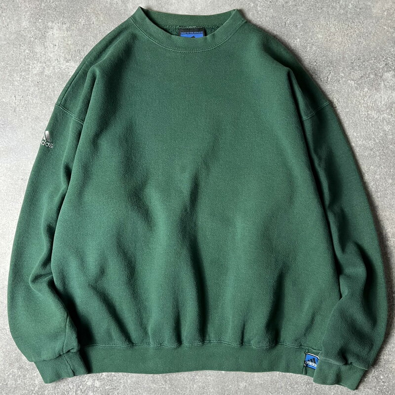 Rakuten - 90s USA製 adidas パフォーマンス ロゴ 刺繍 スウェット トレーナー L / 90年代 アメリカ製 オールド アディダス スエット グリーン 【中古】 古着 アメリカ古着 USED ユーズド 中古 VINTAGE US古着 アメカジ