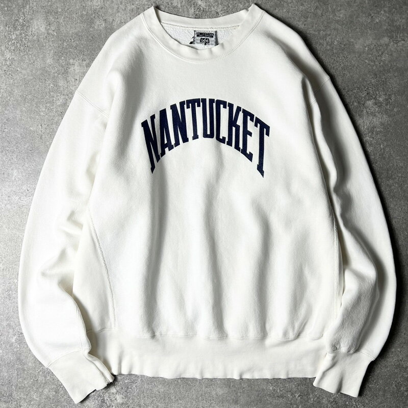 90s USA製 Lee カレッジ プリント RWタイプ スウェット トレーナー 2XL / 90年代 アメリカ製 オールド ホワイト 白 リバース 【中古】 古着 アメリカ古着 USED ユーズド 中古 VINTAGE US古着 アメカジ