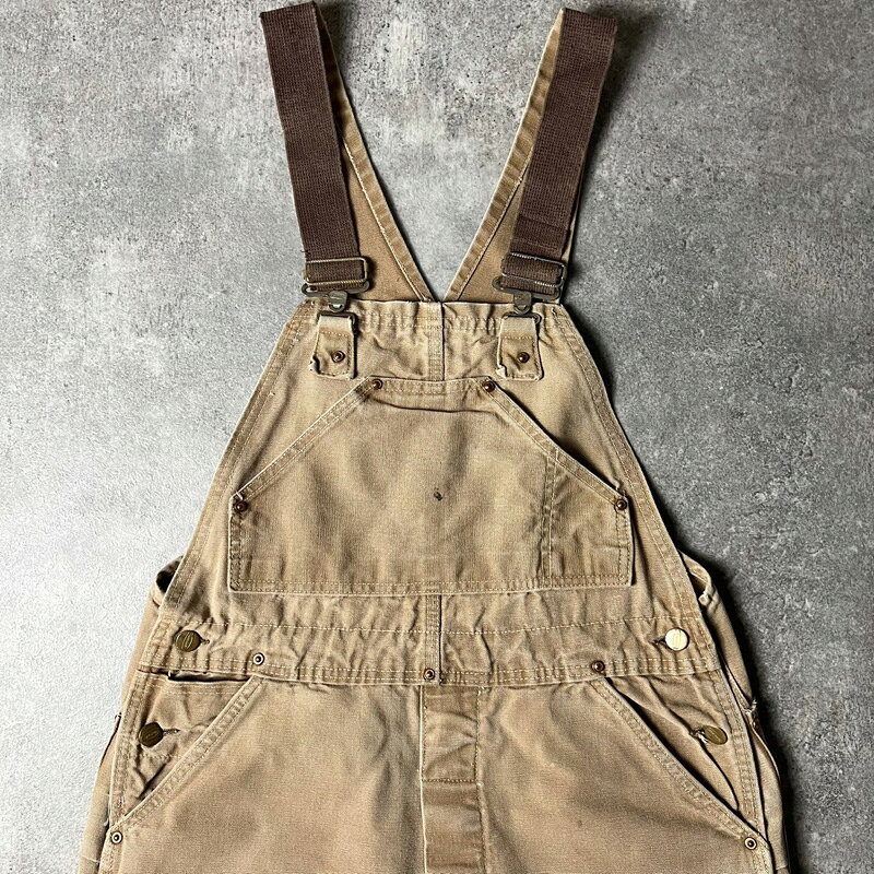 Rakuten - 60s USA製 Carhartt デカC ボタン ダブルニー ダック オーバーオール パンツ 35 30 / 60年代 アメリカ製 ビンテージ カーハート ペインター ツナギ 【中古】 古着 アメリカ古着 USED ユーズド 中古 VINTAGE US古着 アメカジ