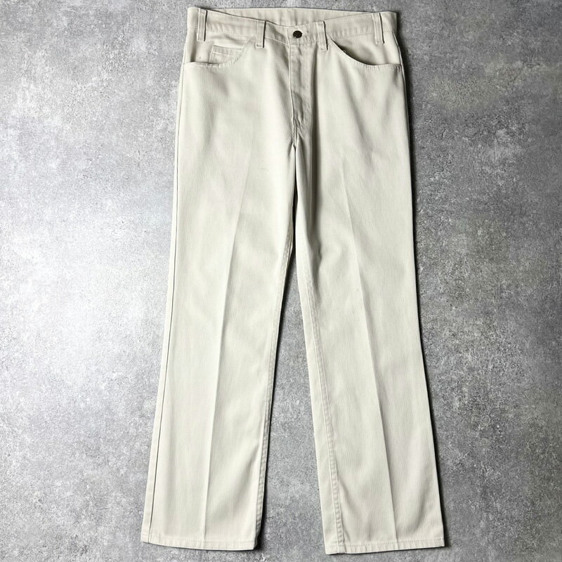 90s USA製 Levis コットン ピケ スタプレ フレア パンツ 34 30 / 90年代 アメリカ製 リーバイス オールド STA-PREST ナチュラル 【中古】 古着 アメリカ古着 USED ユーズド 中古 VINTAGE US古着 アメカジ