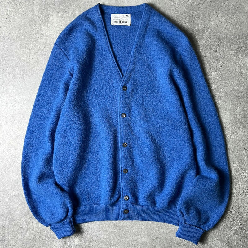 60s USA製 Arnold Palmer by ROBERT BRUCE アルパカ ウール ニット カーディガン L / 60年代 アメリカ製 ビンテージ セーター ブルー 青 【中古】 古着 アメリカ古着 USED ユーズド 中古 VINTAGE US古着 アメカジ