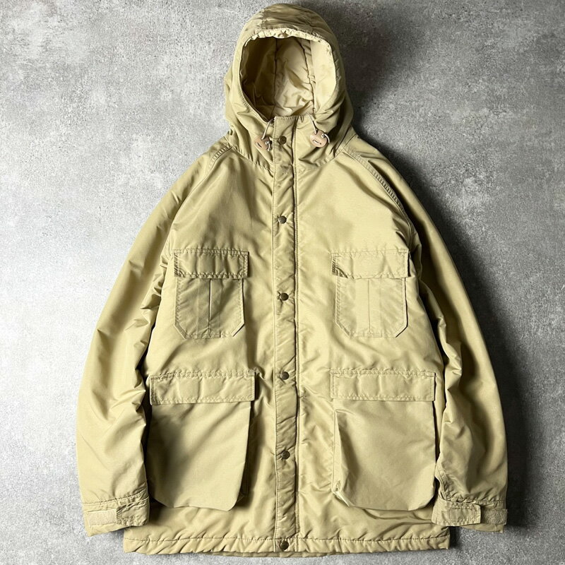 Rakuten - 80s USA製 LLBean 中綿入り ナイロン マウンテン パーカー ジャケット / 80年代 アメリカ製 ビンテージ マンパ ジャンパー カーキ ベージュ 【中古】 古着 アメリカ古着 USED ユーズド 中古 VINTAGE US古着 アメカジ