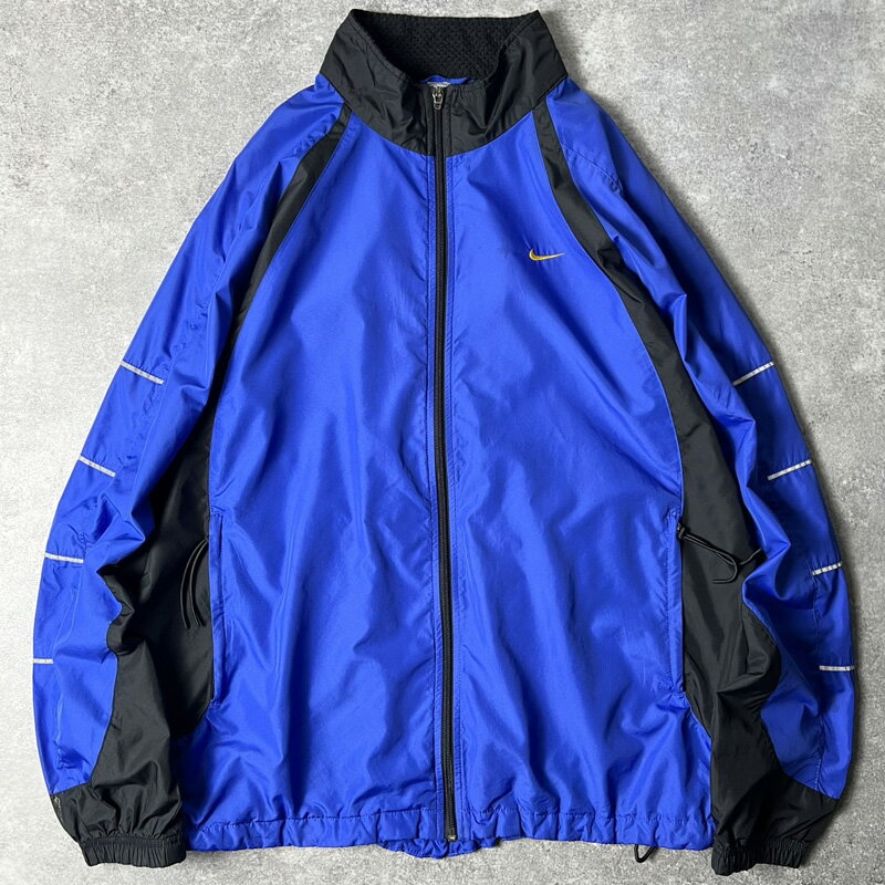 90s NIKE スウォッシュ ロゴ 刺繍 フルジップ ナイロン ジャケット XL / 90年代 オールド ナイキ スウッシュ ジャンパー 【中古】 古着 アメリカ古着 USED ユーズド 中古 VINTAGE US古着 アメカジ