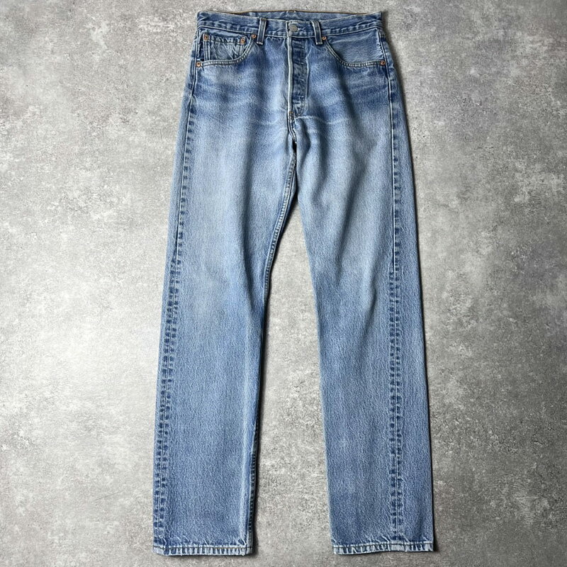 90s USA製 Levis 501 ストレート デニム パンツ 32 34 / 90年代 アメリカ製 オールド リーバイス ジーンズ ジーパン 脇割り 【中古】 古着 アメリカ古着 USED ユーズド 中古 VINTAGE US古着 アメカジ