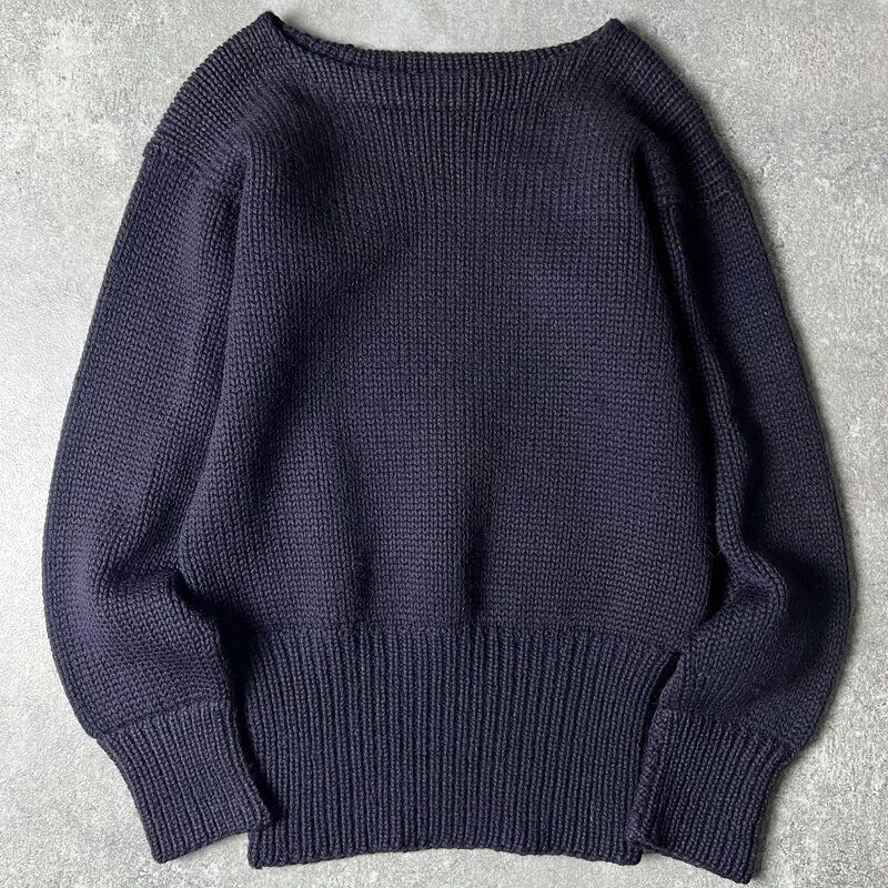 Rakuten - 雰囲気系 50s UNITED SPORTSWEAR 無地 ボートネック ウール ニット セーター / 50年代 ビンテージ ナス紺 アワード レタード