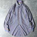 70s House of Yorke マルチカラー ストライプ 長袖 コットン ポリエステル シャツ 15 / 70年代 ビンテージ 柄シャツ Durable Press 【中古】 古着 アメリカ古着 USED ユーズド 中古 VINTAGE US古着 アメカジ