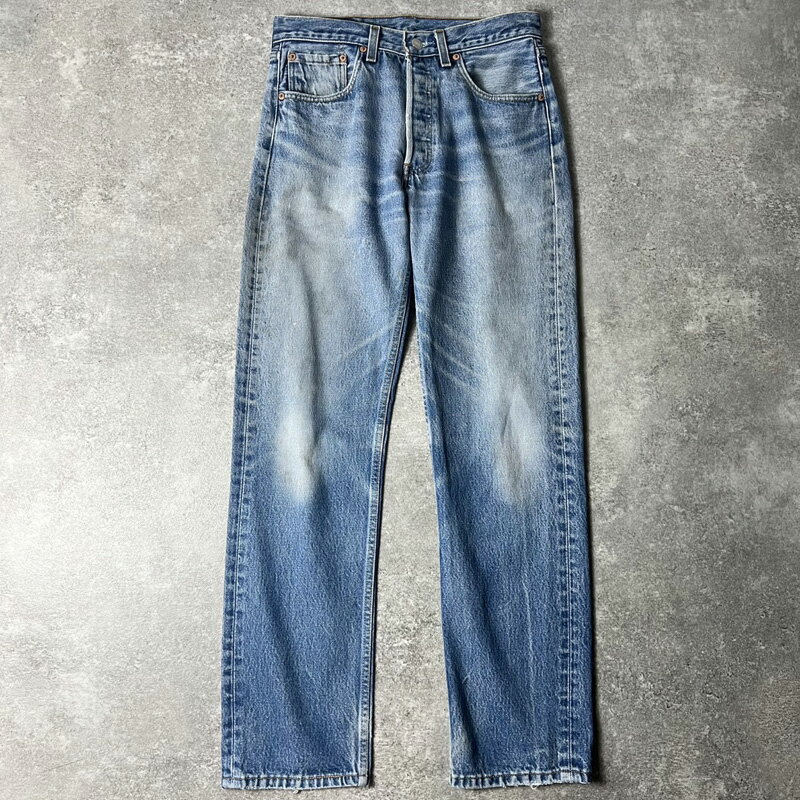 ヒゲ 90s USA製 Levis 501 ストレート デニム パンツ 32 34 / 90年代 アメリカ製 オールド リーバイス ジーンズ ジーパン 脇割り 【中古】 古着 アメリカ古着 USED ユーズド 中古 VINTAGE US古着 アメカジ