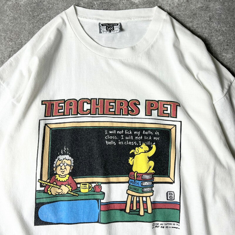 90s USA製 ジョーク イラスト プリント 半袖 Tシャツ XL / 90年代 アメリカ製 オールド ホワイト 白 キャラクター 【中古】 古着 アメリカ古着 USED ユーズド 中古 VINTAGE US古着 アメカジ