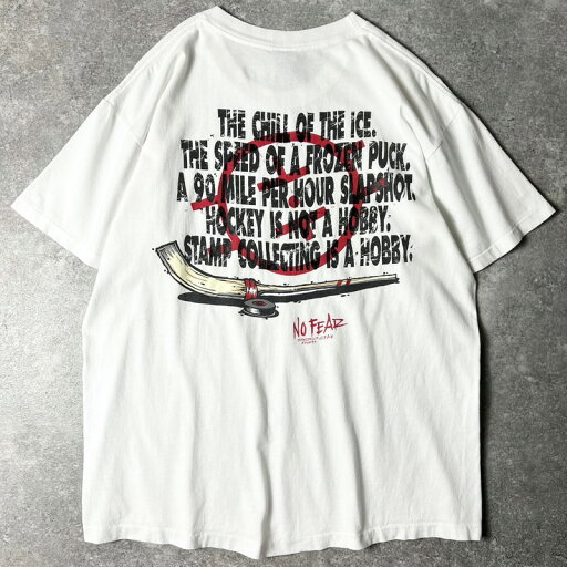 90s USA製 NO FEAR アイスホッケー ジョーク メッセージ プリント 半袖 Tシャツ L / 90年代 アメリカ製 オールド シングル ステッチ ホワイト 白 【中古】 古着 アメリカ古着 USED ユーズド 中古 VINTAGE US古着 アメカジ 90s USA製 NO FEAR アイスホッケー ジョーク メッセージ プリント 半袖 Tシャツ L / 90年代 アメリカ製 オールド シングル ステッチ ホワイト 白 【中古】 古着 アメリカ古着 USED ユーズド 中古 VINTAGE US古着 アメカジ