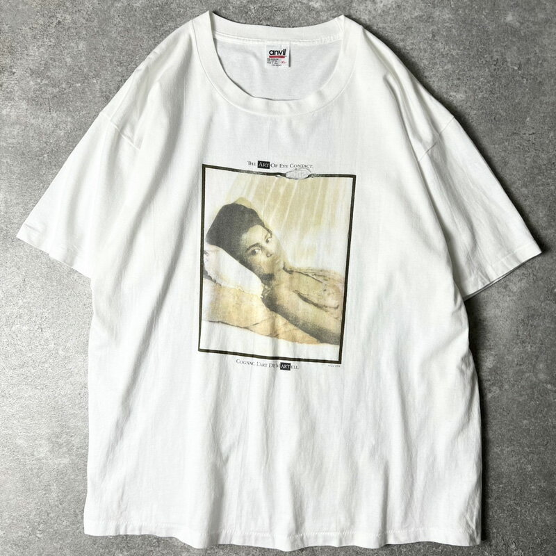 90s USA製 MARTELL COGNAC アドバタイジング 企業物 プリント 半袖 Tシャツ XL / 90年代 アメリカ製 コ..