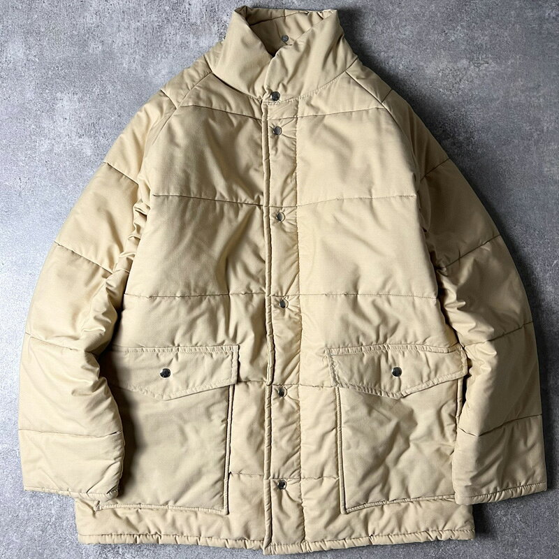 Rakuten - 70s Fleetwood Sportswear 中綿 ジャケット XL / 70年代 ビンテージ ジャンパー カーキ ブルゾン ハイネック