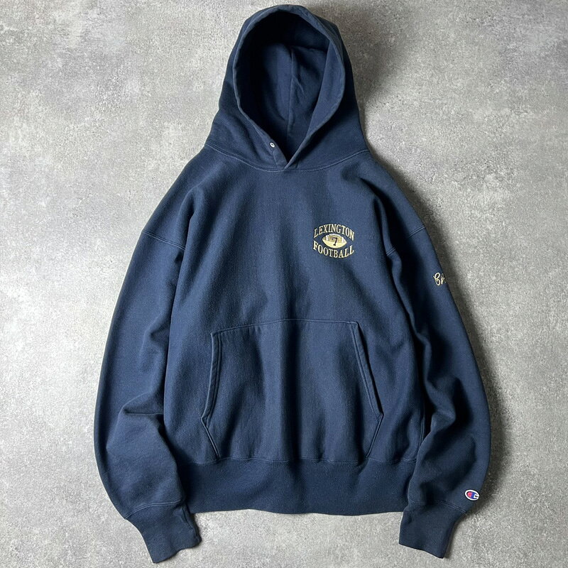 Rakuten - 00s Champion 3段 刺繍 リバースウィーブ スウェット フード パーカー XL / 00年代 オールド チャンピオン トレーナー ネイビー